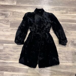 Hudson Jeans Black Faux Fur Coat